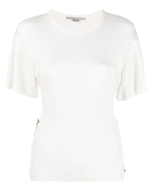 Stella McCartney White Chain-Link Detail Short-Sleeve T-Shirt