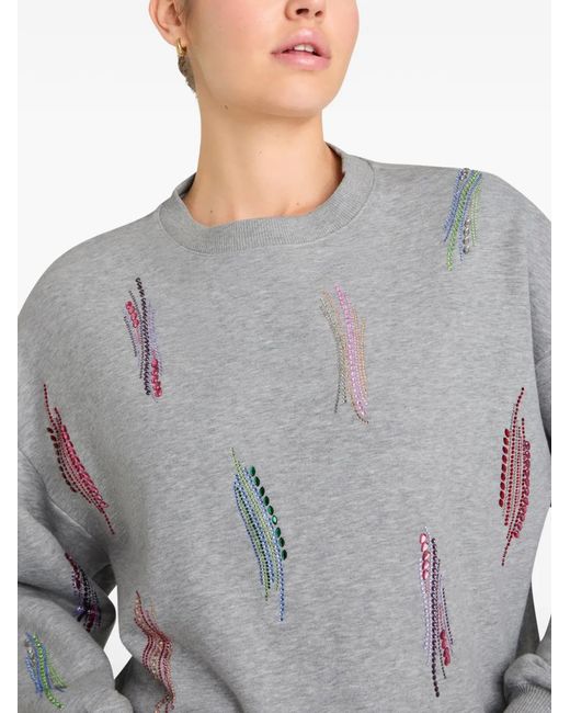 Cinq À Sept Gray Paillette Whirl Brandy Long-Sleeve Sweatshirt