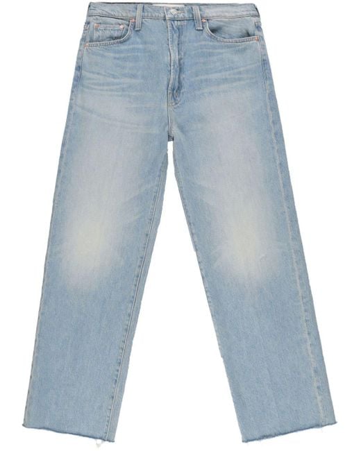 Mother Blue The Rambler High-rise Straight-leg Jeans