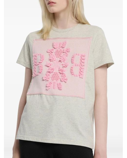 Barrie Pink Logo-Patch T-Shirt