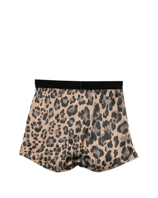 Tom Ford White Leopard-Print Boxer for men