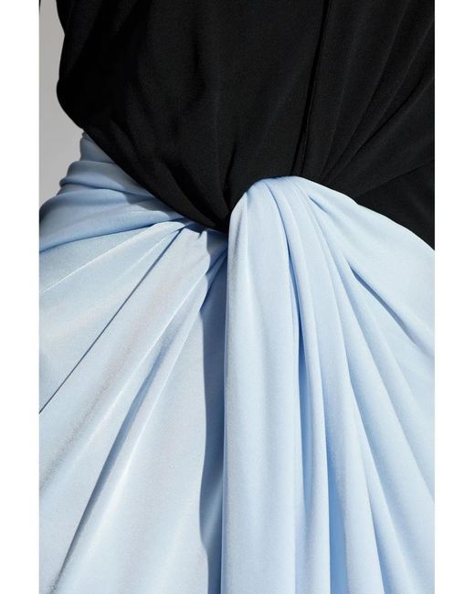 Victoria Beckham Blue Knot-Detail Jersey Gown