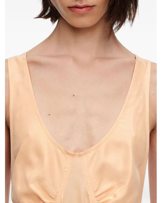 Bimba Y Lola White Silk Cross-Back Dress