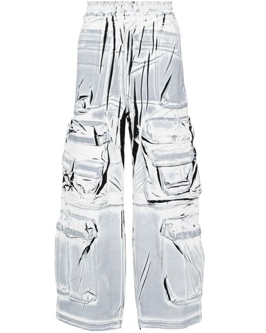 DIESEL White P-Garcia Painterly Effect Trousers for men