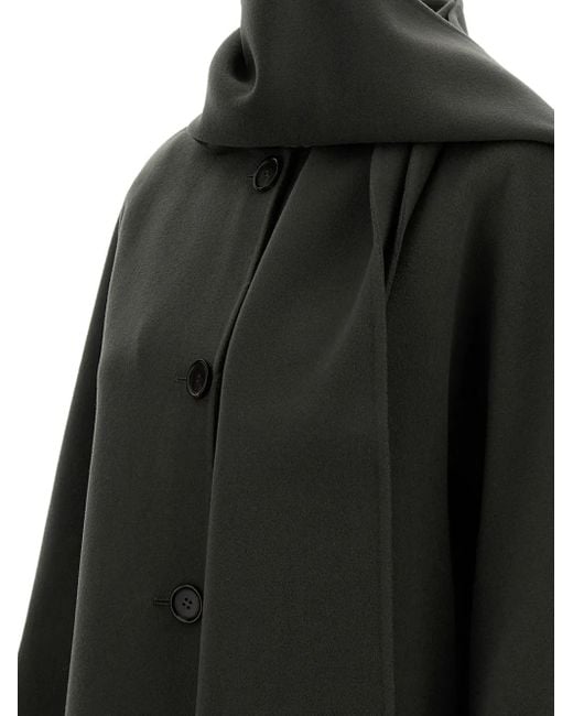 Max Mara Black Button-Fastening Scarf-Neck Jacket
