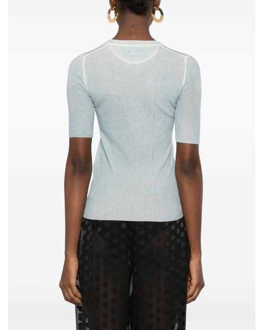 Chloé Blue Fine-Knit T-Shirt