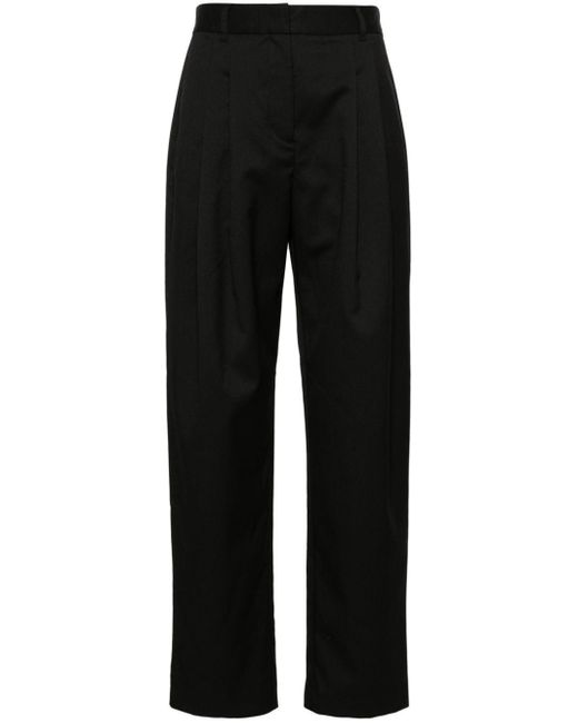 Samsøe & Samsøe Black Saluzy Pleated Tailored Trousers