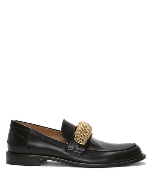 J.W. Anderson Black Buckle-detail Leather Loafers for men