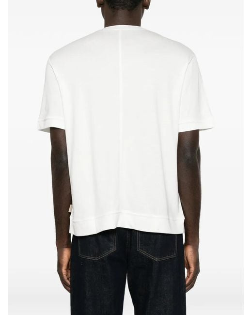 Paolo Pecora White Ribbed-Trim T-Shirt for men