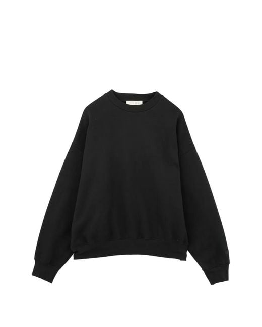 Essentials Black Calssic Crewneck Sweatshirt for men