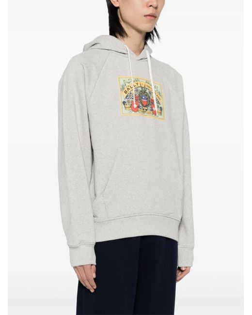 Bally White Graphic-Print Hoodie for men