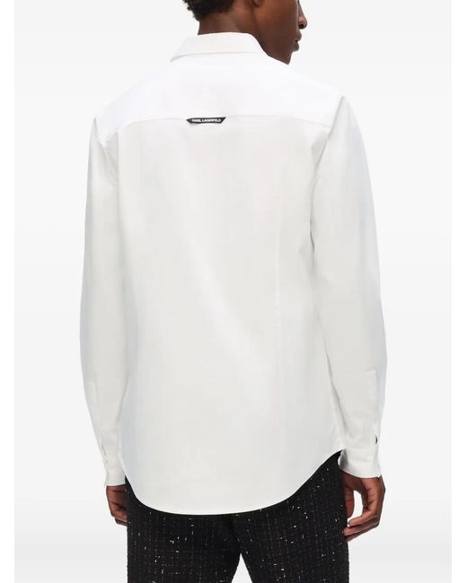 Karl Lagerfeld White Logo-Label Shirt for men