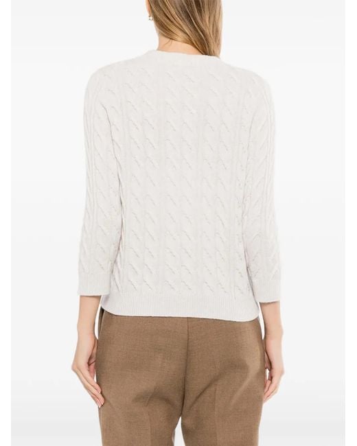 N.Peal Cashmere White Emilia Sweater