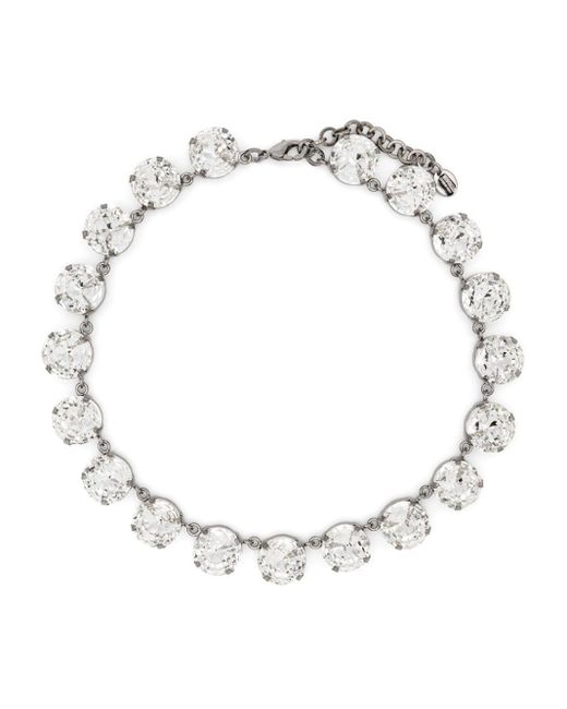 Moschino White Crystal-embellished Necklace