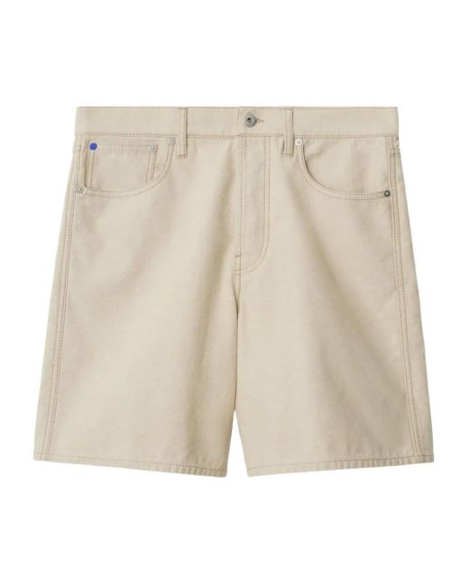 Burberry Natural Denim Pants With Equestrian Emblem for men