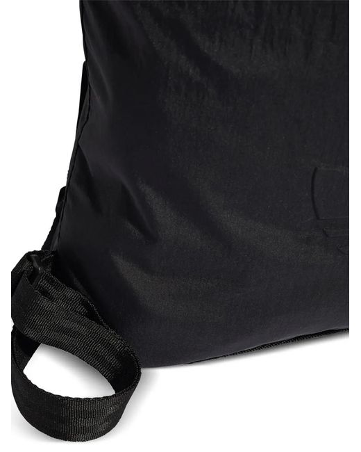 Adidas Black Logo-Embossed Drawstring Backpack
