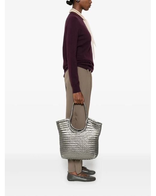 Dragon Diffusion Gray Diagonal Woven Tote Bag