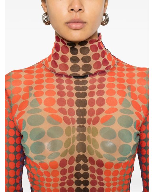 Jean Paul Gaultier Pink Patterned Top