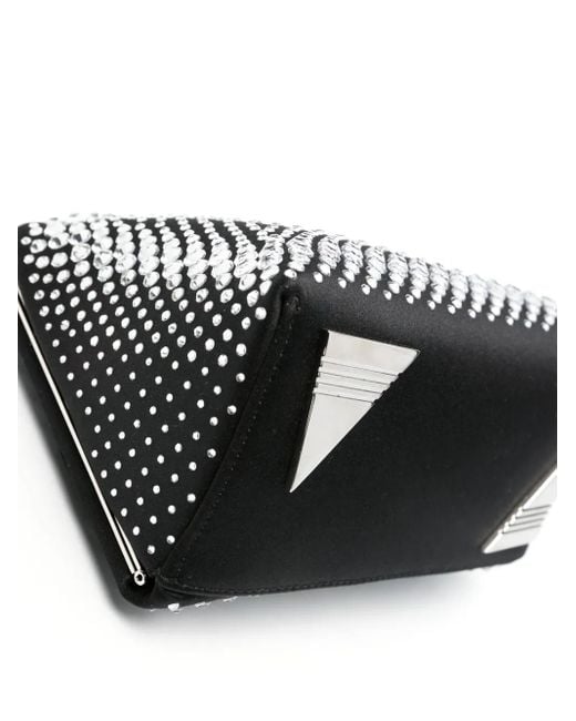 The Attico Black Midnight Rhinestone-Embellished Clutch Bag