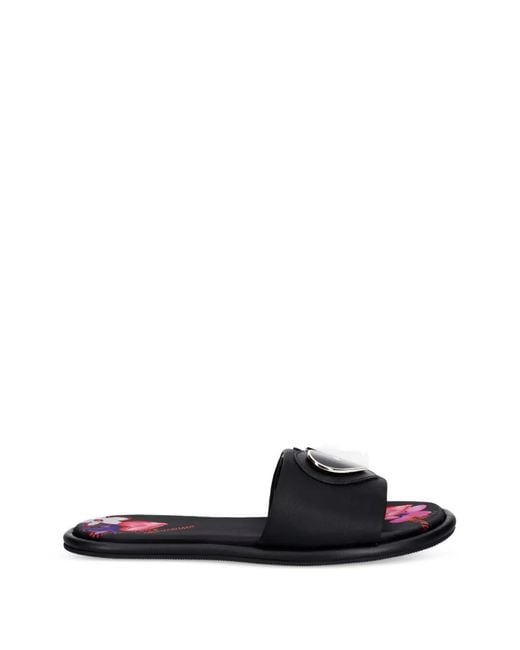 Love Moschino White Heart-Plaque Sandals