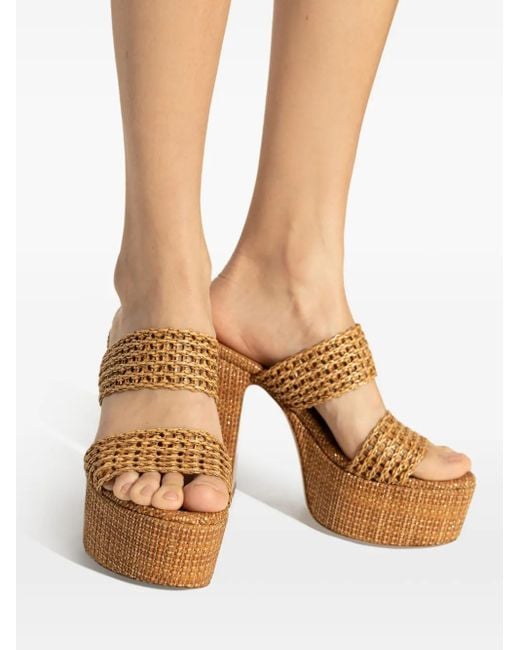 Casadei Brown 120Mm Woven-Platform Sandals