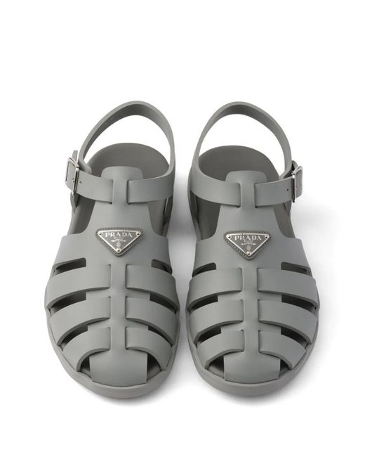 Prada Gray Strappy Sandals for men