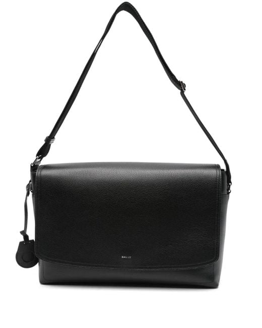 Bally Black Capitol Leather Messenger Bag for men