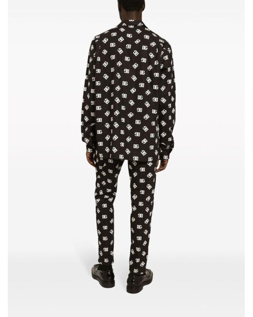 Pantalones con logo estampado Dolce & Gabbana de hombre de color Black