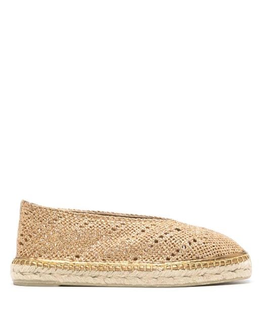 Castaner Natural Espadrilles Mit Metallic-Garn