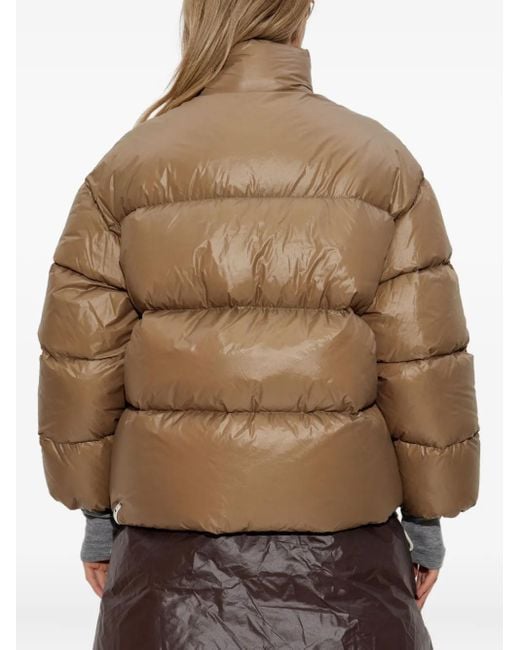 Jil Sander Brown Quilted Puffer Coat