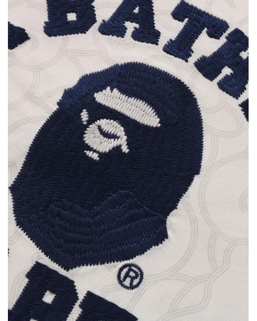 A Bathing Ape White Logo-Embroidery T-Shirt for men