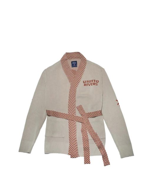 United Rivers Natural Anacostia Herringbone Tie Waist Cardigan for men