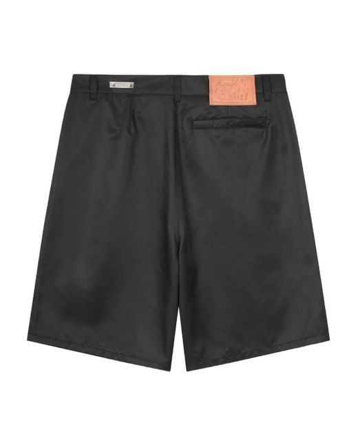 ROUGH Black Satin-Finish Shorts for men