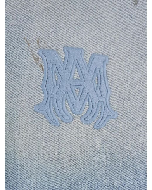 Amiri Blue Ma-Appliqué Hooded Jacket for men