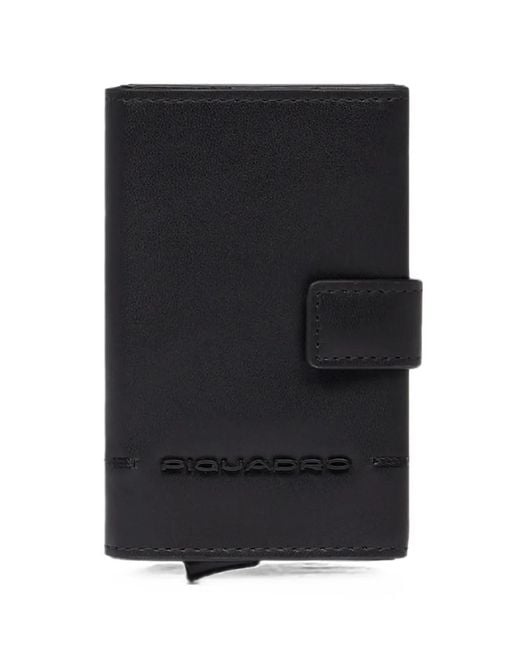 Piquadro Black Logo-Embossed Cardholder Wallet for men