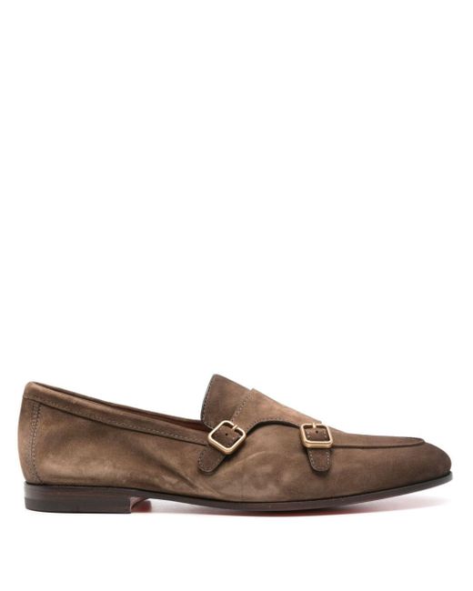 Santoni Monk-Schuhe aus Wildleder in Brown für Herren