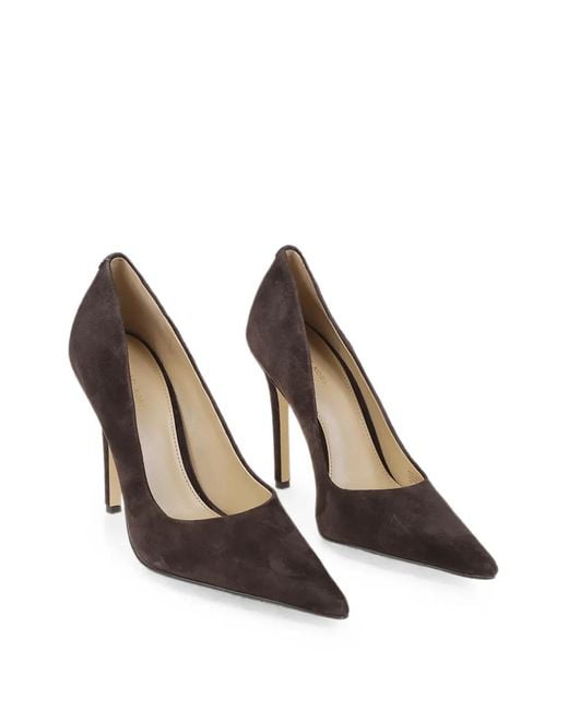 Michael Kors Brown Elyse Pointed-Toe Suede Pumps