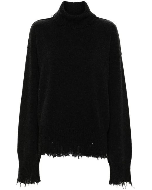 Uma Wang Black High-Neck Sweater