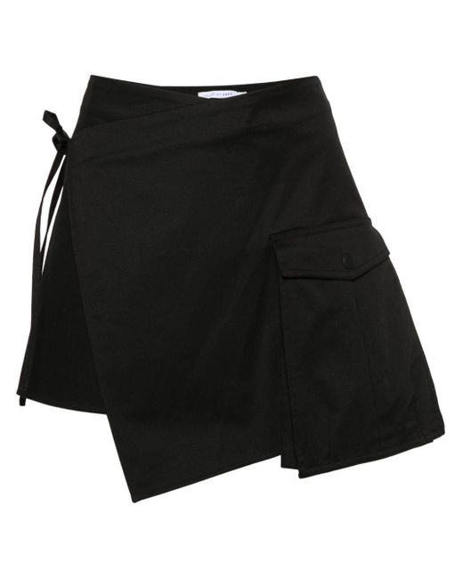 Minifalda cruzada de sarga Amen de color Black