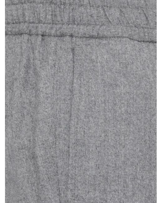 Incotex Gray Drawstring-Waist Pleated Trousers for men