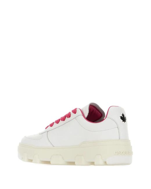 DSquared² Pink Leather Basket Sneakers