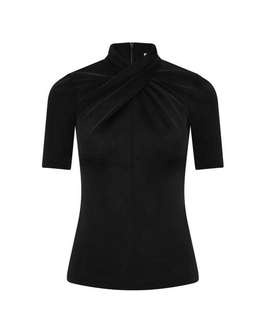 Rebecca Vallance Black Kiana Short-Sleeve Top