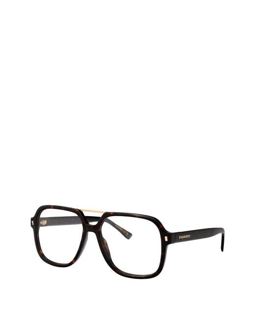 DSquared² Black Double-Bridge Glasses for men