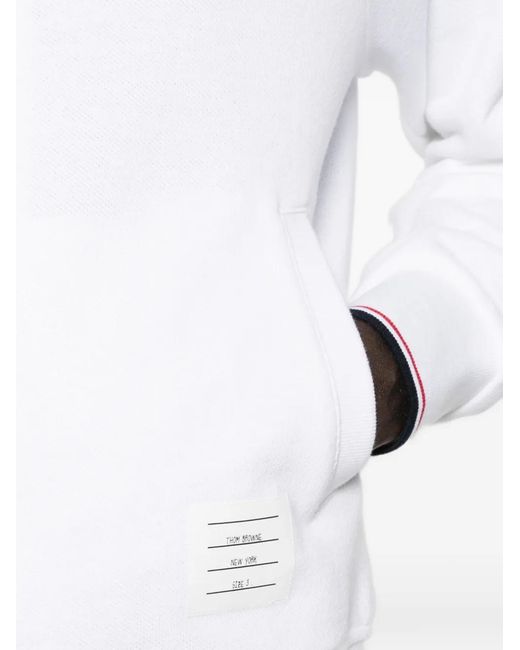 Thom Browne White Zip-Up Bomber Jacket for men