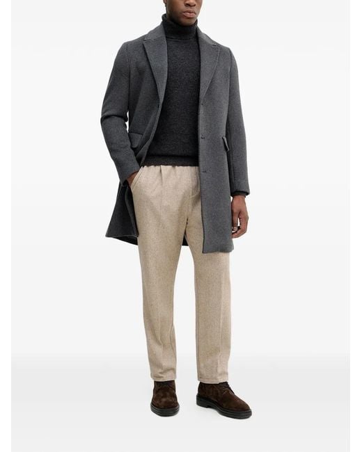 Sisley Gray Single-Breasted Coat for men