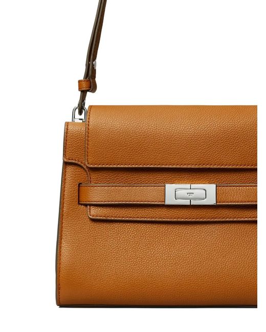 Tory Burch Brown Lee Radziwill Buckle-Fastening Shoulder Bag