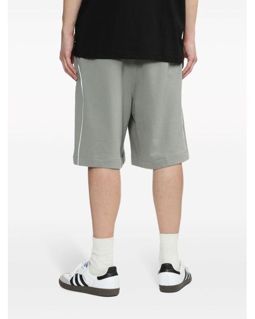 Izzue Gray Stripe-detail Cotton Shorts for men