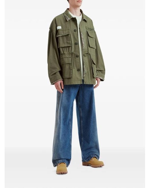 FIVE CM Green Veste À Design Patchwork for men
