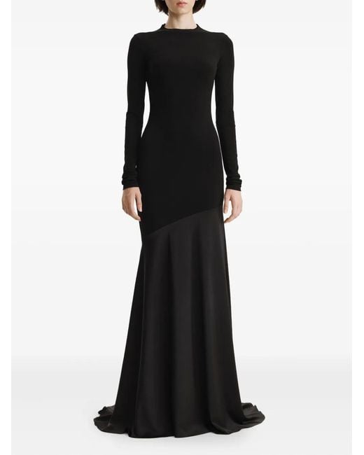 2310 STUDIO Black Long-Sleeve Fishtail Maxi Dress