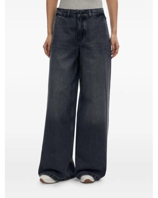 12 STOREEZ Blue 433 Belt-Loops Wide-Leg Jeans
